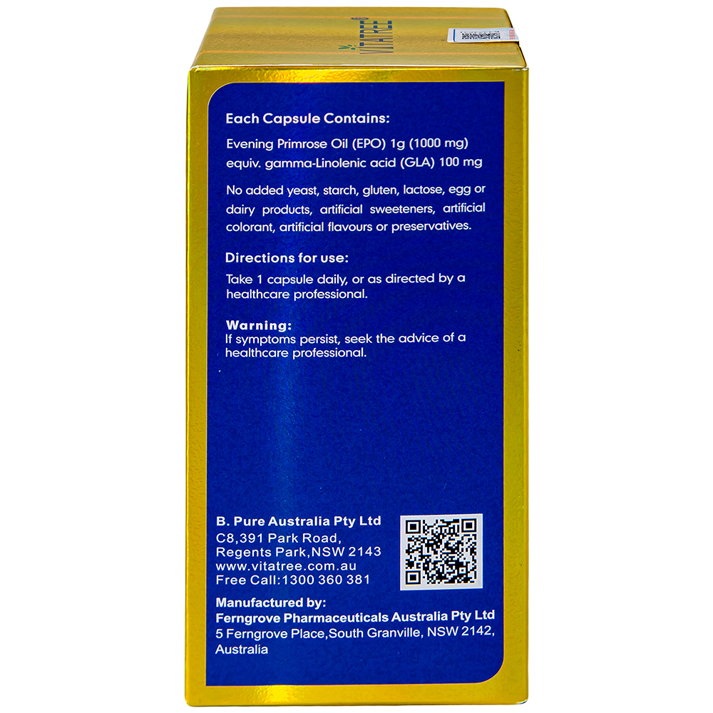 Hình ảnh Viên uống Evening Primrose Oil Vitatree hỗ trợ giảm triệu chứng của tiền kinh nguyệt (120 viên)