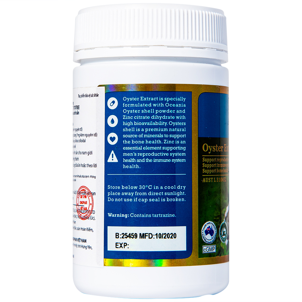 Hình ảnh Viên uống Oyster Extract Vitatree hỗ trợ duy trì sức khỏe sinh sản cho nam giới (90 viên)