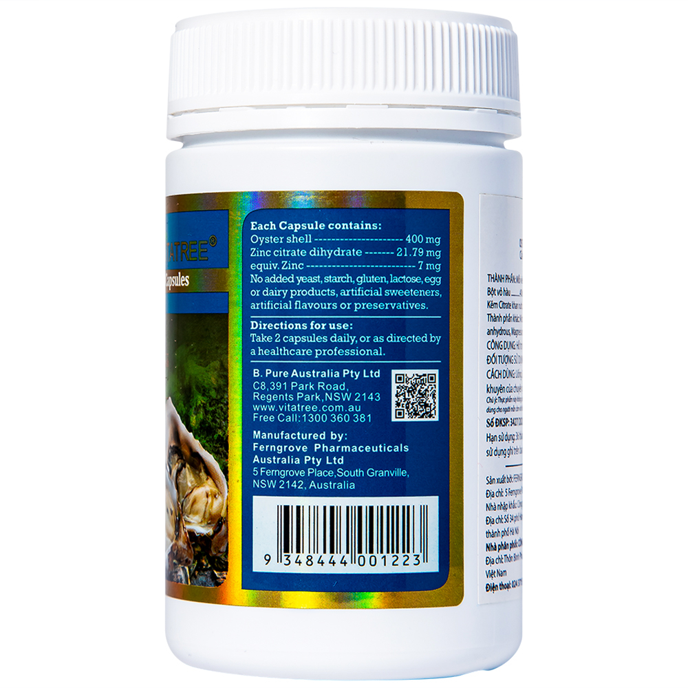 Hình ảnh Viên uống Oyster Extract Vitatree hỗ trợ duy trì sức khỏe sinh sản cho nam giới (90 viên)