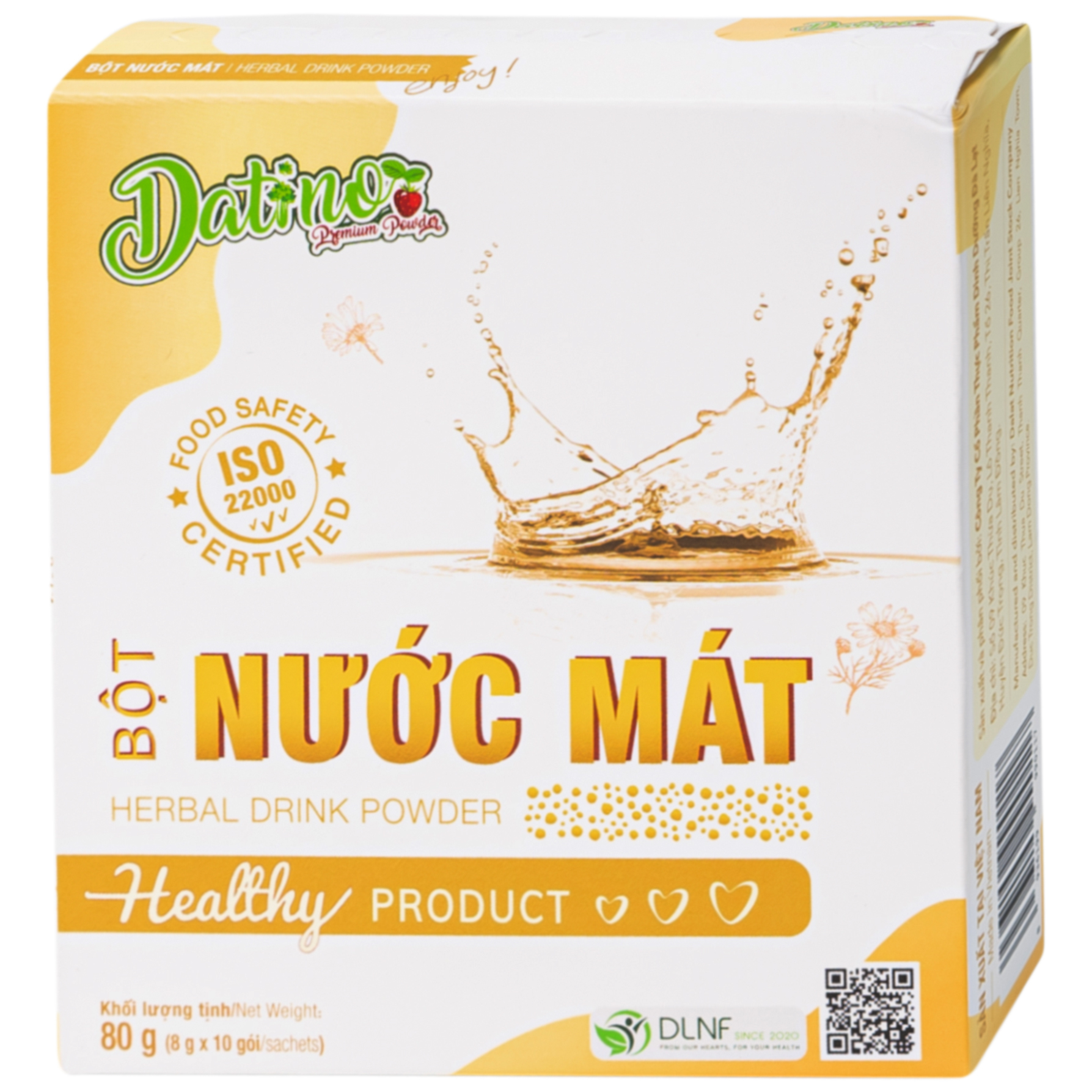 Hình ảnh Bột Nước Mát Herbal Drink Powder Datino thanh nhiệt, giải độc, mát gan, lợi tiểu (10 gói x 8g)