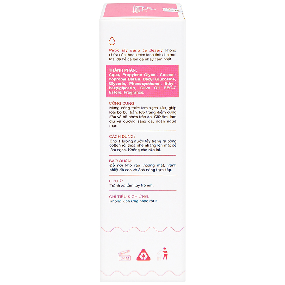 Hình ảnh Nước tẩy trang Micellar Cleansing Water La Beauty làm sạch sâu, loại bỏ bụi bẩn (150ml)