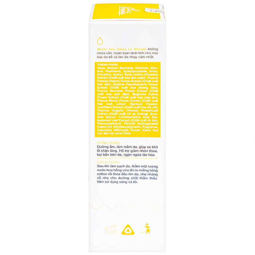 Hình ảnh Nước hoa hồng La Beauty không chứa cồn dưỡng ẩm, làm mềm da (150ml)