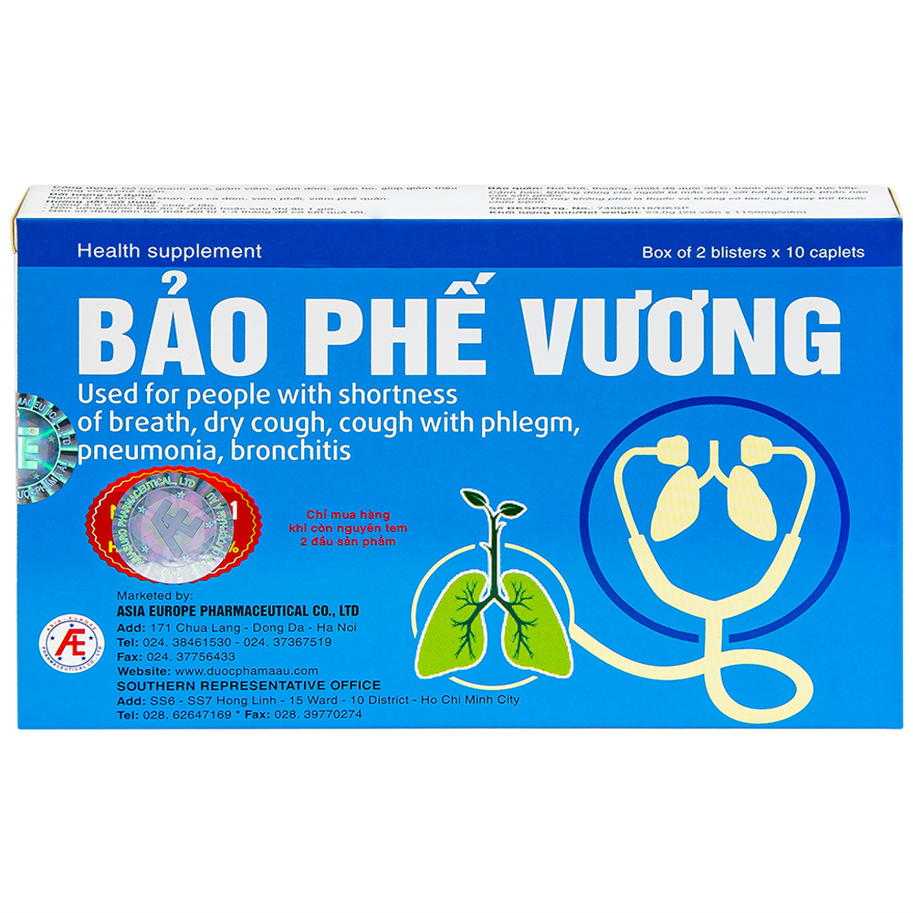 Hình ảnh Viên uống Bảo Phế Vương Quang Minh hỗ trợ thanh phế, giảm viêm, giảm đờm, giảm ho (20 viên)