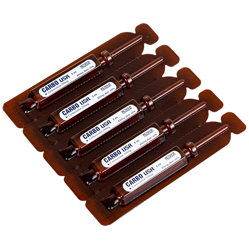 Hình ảnh Thuốc Carbo USR 250mg Medisun điều trị rối loạn đường hô hấp (4 vỉ x 5 ống)