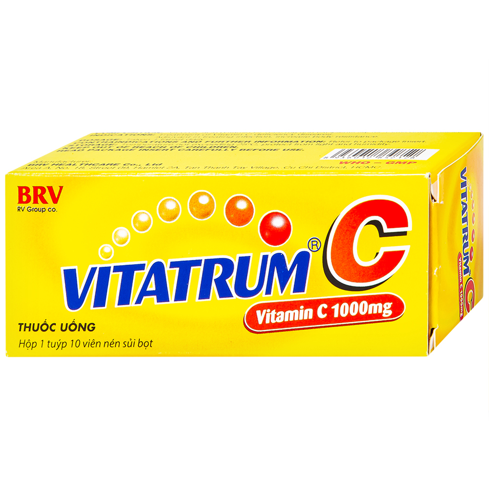 Hình ảnh Viên sủi Vitatrum C BRV điều trị các bệnh do thiếu vitamin C (10 viên)