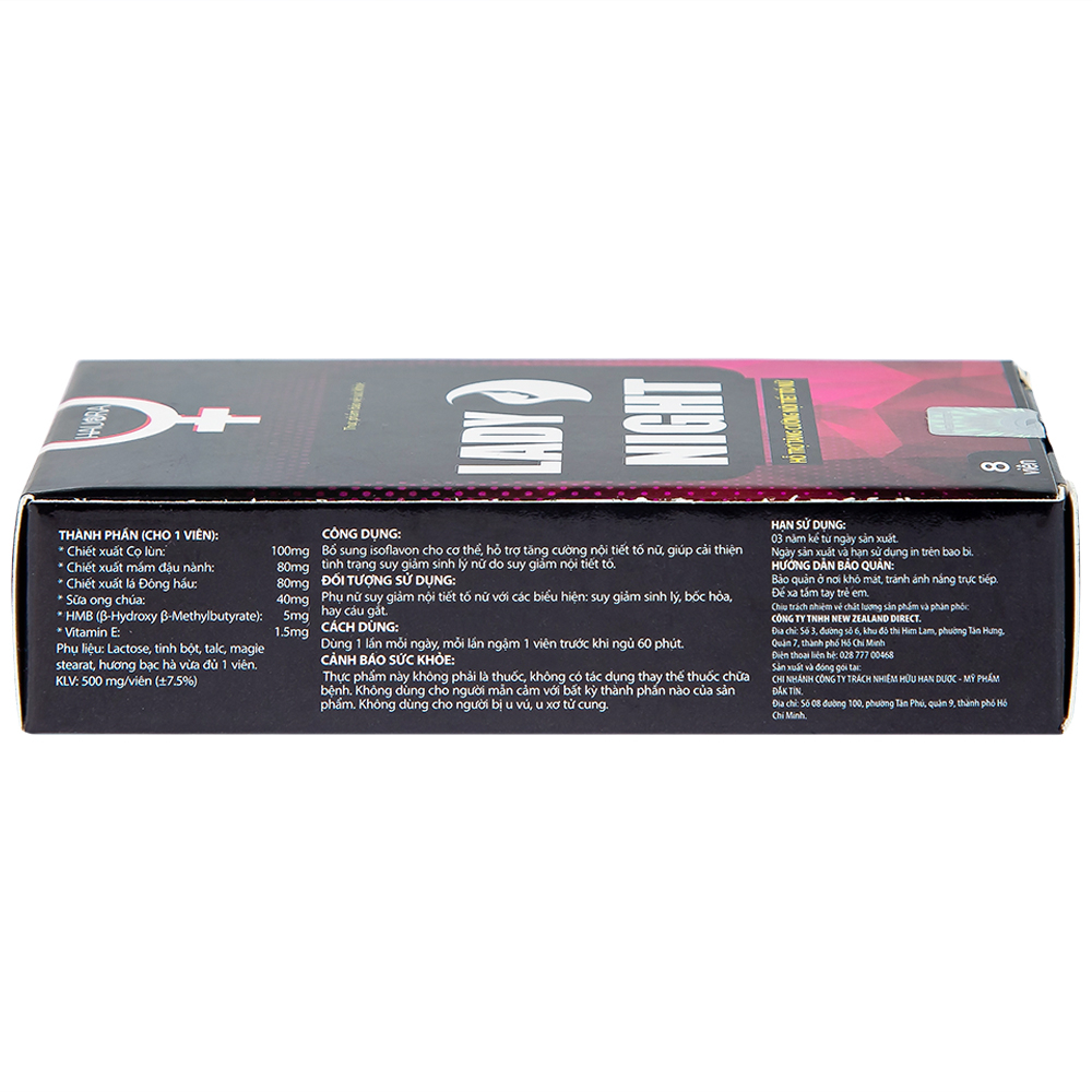 Hình ảnh Viên ngậm Lady Night Đắk Tín hỗ trợ tăng cường nội tiết tố nữ (2 vỉ x 4 viên)
