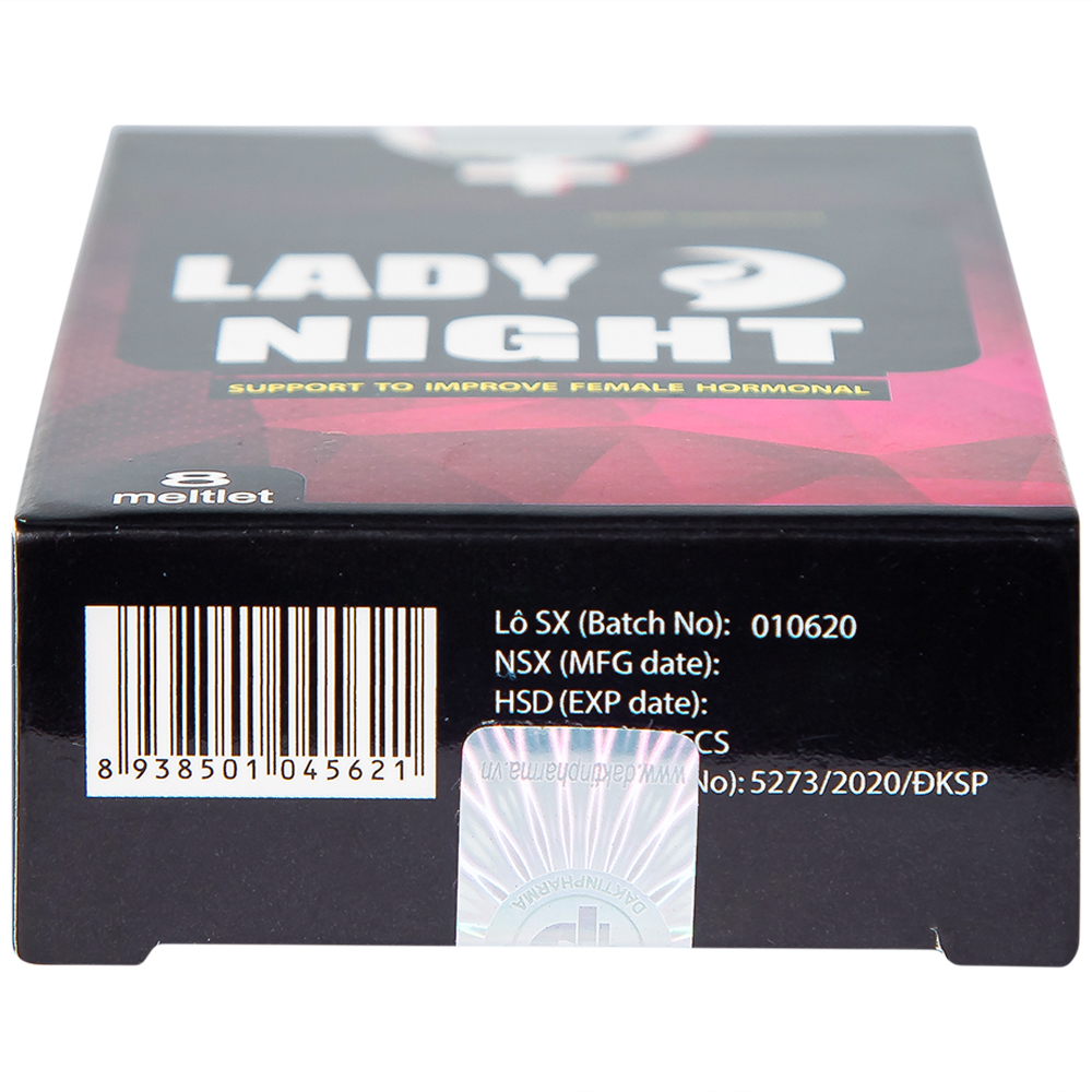 Hình ảnh Viên ngậm Lady Night Đắk Tín hỗ trợ tăng cường nội tiết tố nữ (2 vỉ x 4 viên)