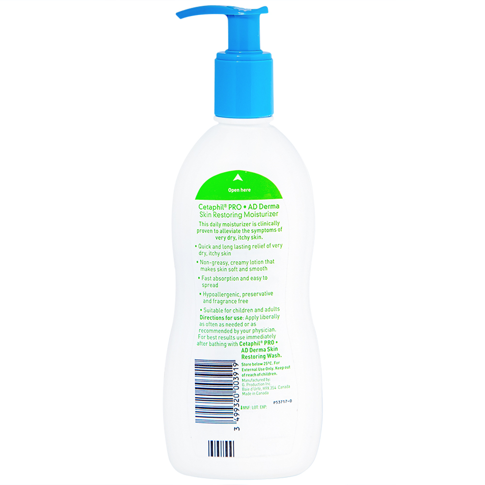 Hình ảnh Sữa dưỡng thể Cetaphil Pro Ad Derma Skin Restoring Moisturizer dành cho da khô, da cơ địa (295ml)