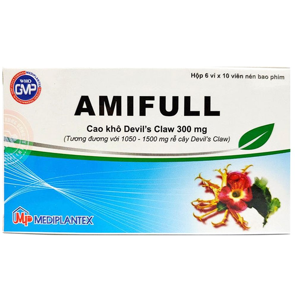 Hình ảnh Thuốc Amifull 300mg Mediplantex giúp giảm đau lưng, đau khớp, đau cơ (6 vỉ x 10 viên)
