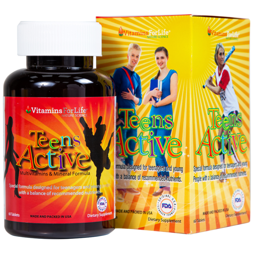 Viên uống Teens Active Vitamins For Life bổ sung vitamin và khoáng chất cho thanh thiếu niên (60 viên)