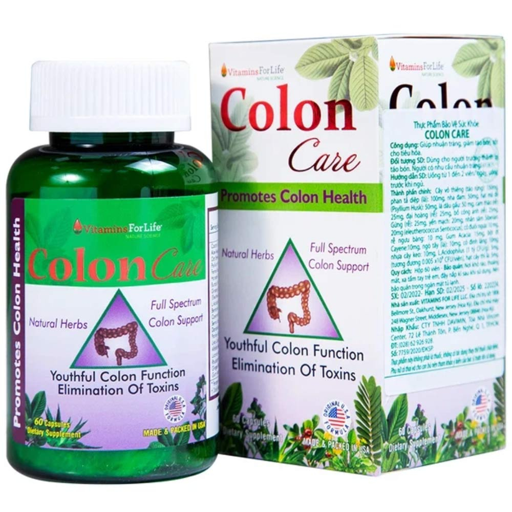 Viên uống Colon Care Vitamins For Life giúp nhuận tràng, giảm táo bón (60 viên)