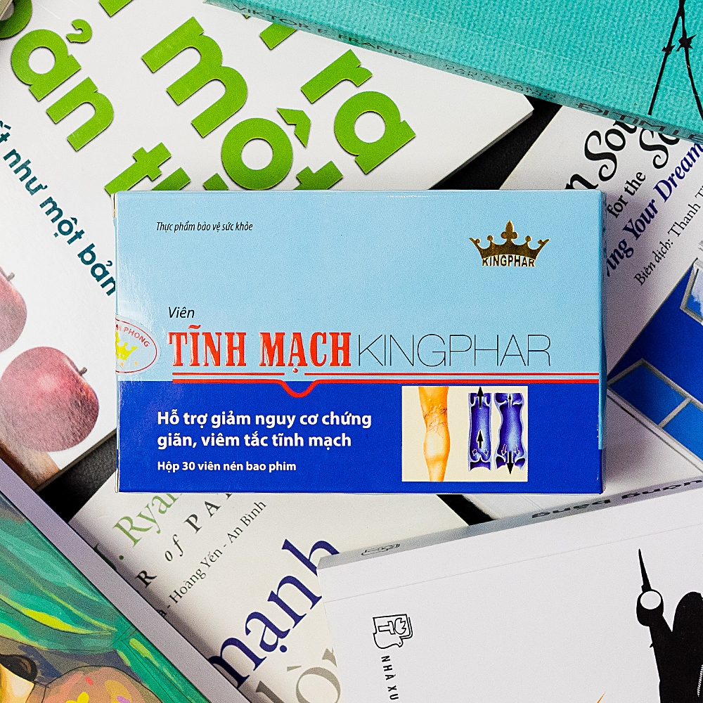 Hình ảnh Viên uống Tĩnh Mạch Kingphar hỗ trợ giảm nguy cơ chứng giãn, viêm tắc tĩnh mạch (3 vỉ x 10 viên)