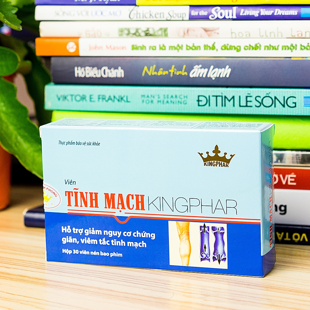 Hình ảnh Viên uống Tĩnh Mạch Kingphar hỗ trợ giảm nguy cơ chứng giãn, viêm tắc tĩnh mạch (3 vỉ x 10 viên)