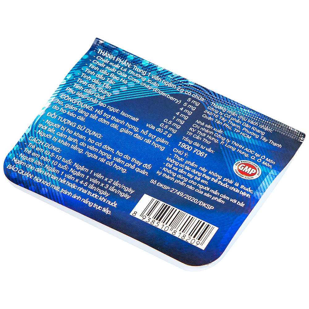 Hình ảnh Viên ngậm Hotexcol Dân Khang hỗ trợ thanh họng, giảm ho (10 vỉ x 4 viên)