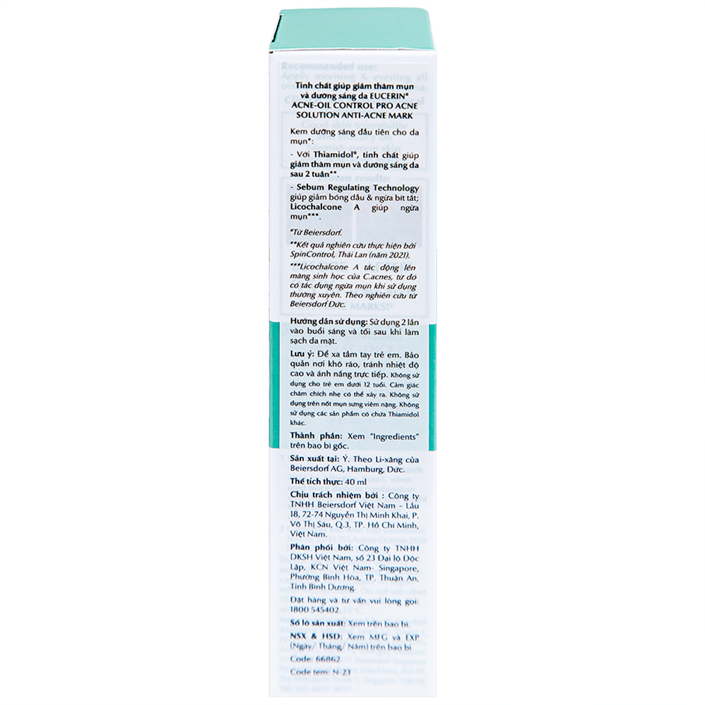 Hình ảnh Tinh chất Eucerin Acne-Oil Control Pro Acne Solution Anti-Acne Mark giảm thâm mụn, dưỡng sáng da (40ml)