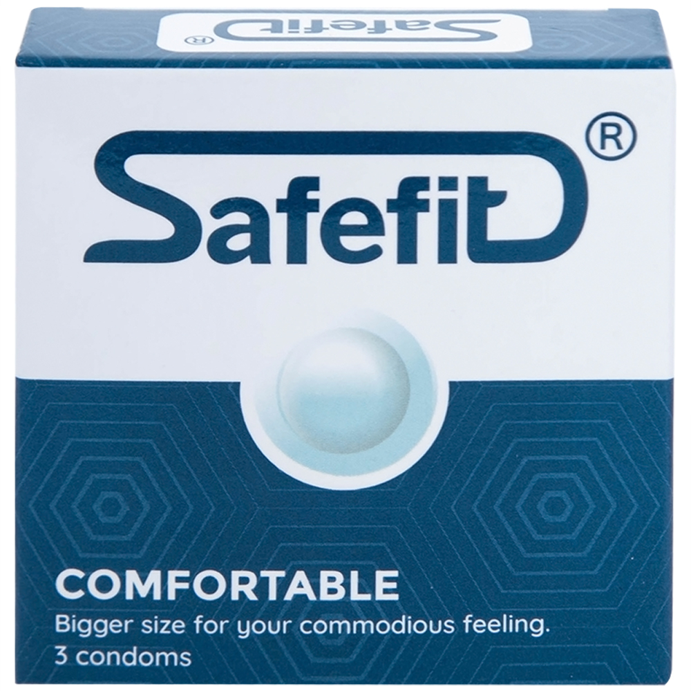 Hình ảnh Bao cao su Safefit Comfortable S52 không mùi khó chịu, độ bền cao, khả năng co giãn tốt, chất bôi trơn (3 cái)