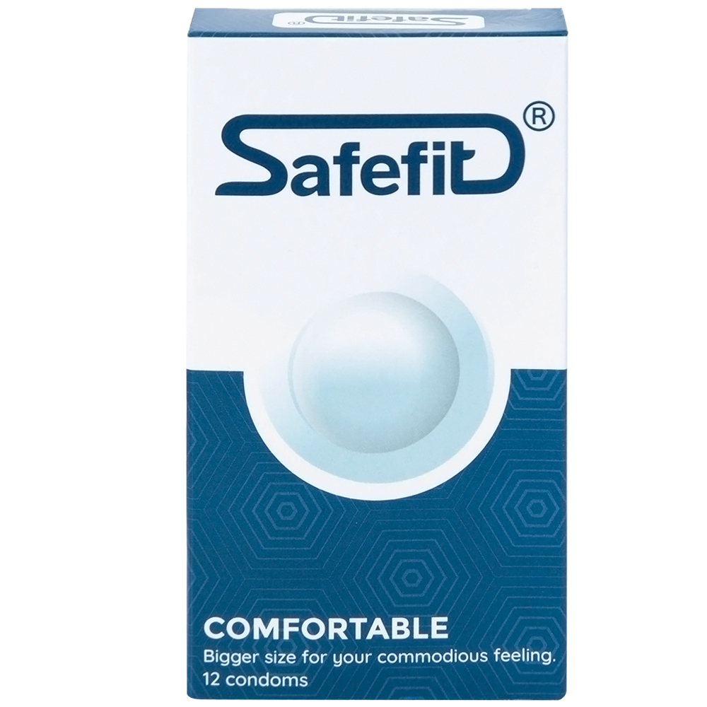 Hình ảnh Bao cao su Safefit Comfortable S52 không mùi khó chịu, độ bền cao, khả năng co giãn tốt, chất bôi trơn (12 cái)
