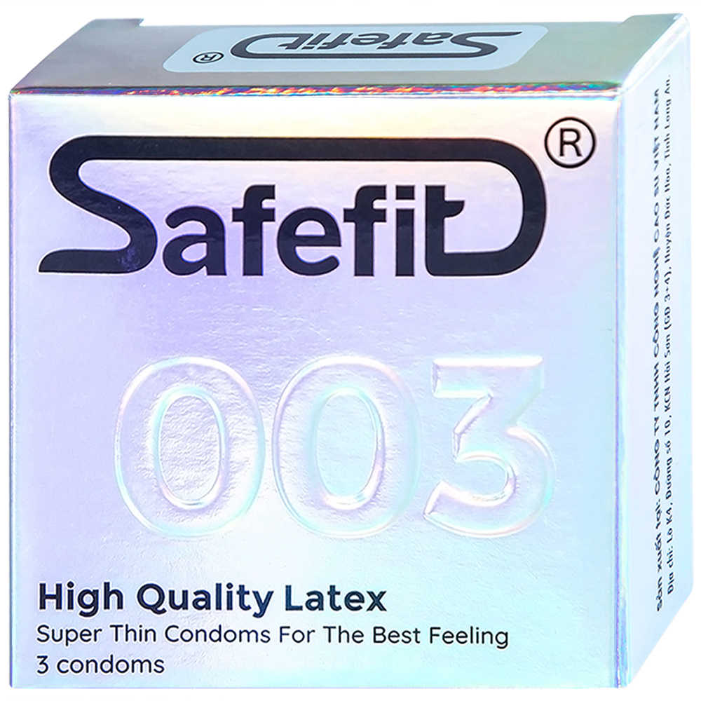 Bao cao su Safefit 003 S52 siêu mỏng, không gây dị ứng, nhiều chất bôi trơn (3 cái)