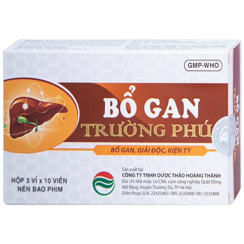 Thuốc Bổ Gan Trường Phúc giải độc gan, chống dị ứng, mày đay, lở ngứa (3 vỉ x 10 viên)