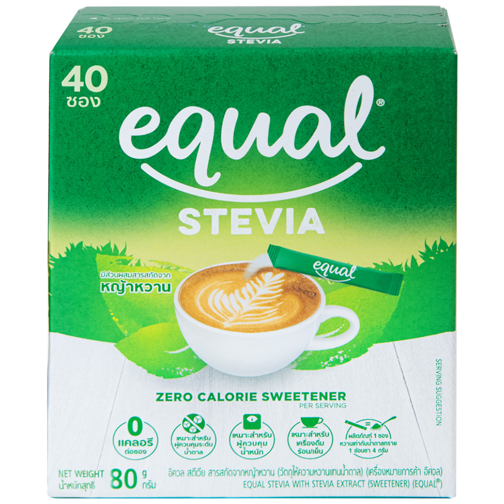 Hình ảnh Đường ăn kiêng cỏ ngọt Equal Stevia No Calorie Sweetener (40 gói x 80g)