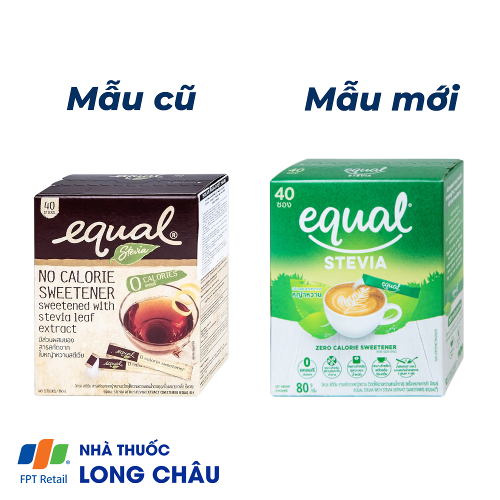 Hình ảnh Đường ăn kiêng cỏ ngọt Equal Stevia No Calorie Sweetener (40 gói x 80g)