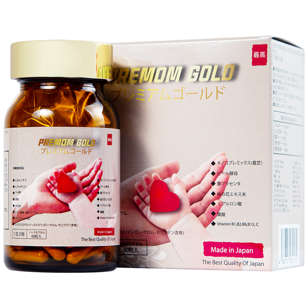Viên uống Premom Gold Jpanwell hỗ trợ phụ nữ trước giai đoạn mang thai (60 viên)