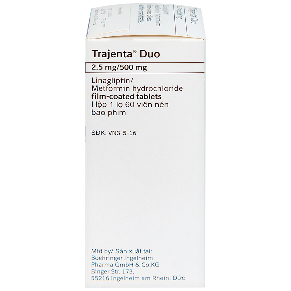 Hình ảnh Thuốc Trajenta Duo 2.5mg/500mg Boehringer điều trị đái tháo đường típ 2 (60 viên)