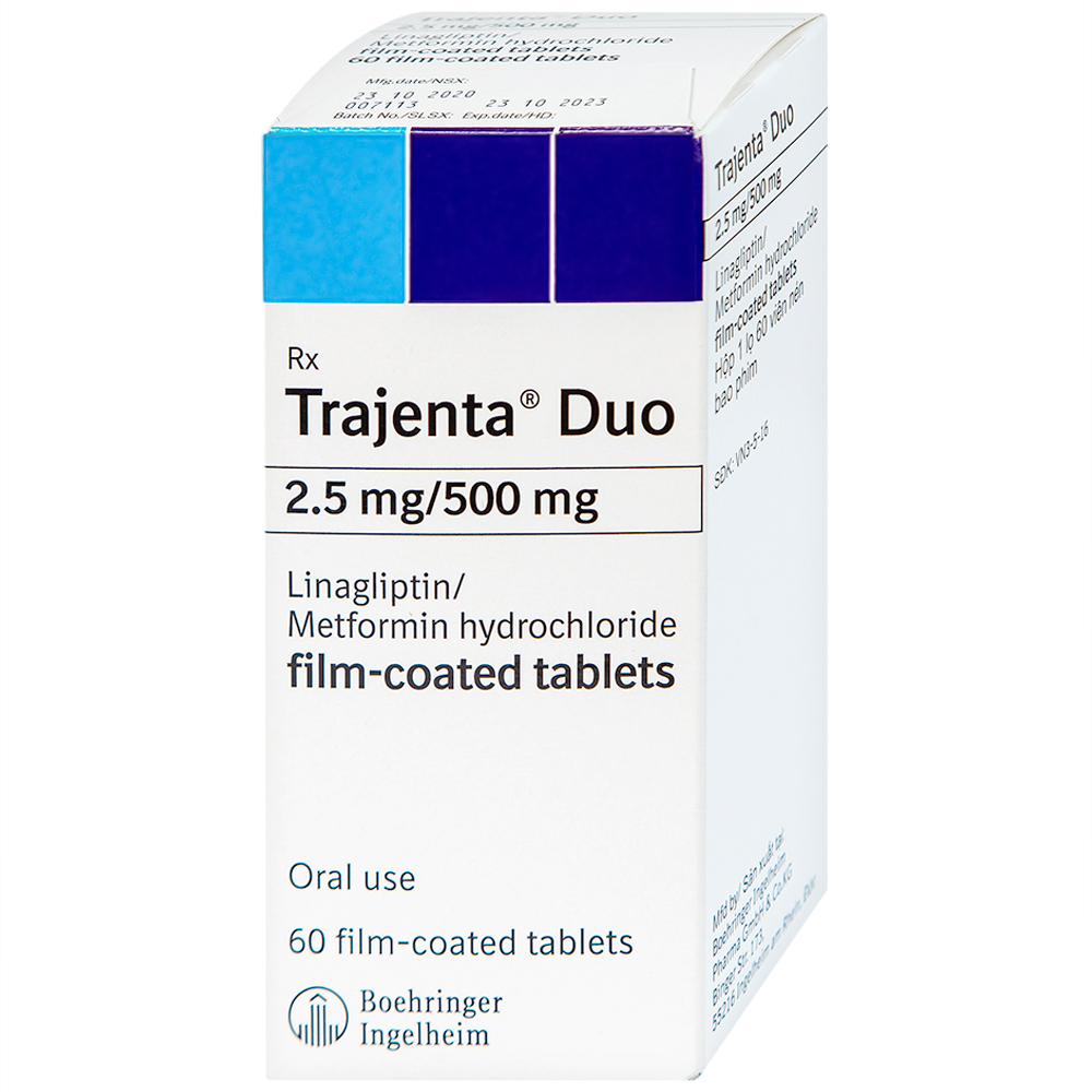 Hình ảnh Thuốc Trajenta Duo 2.5mg/500mg Boehringer điều trị đái tháo đường típ 2 (60 viên)