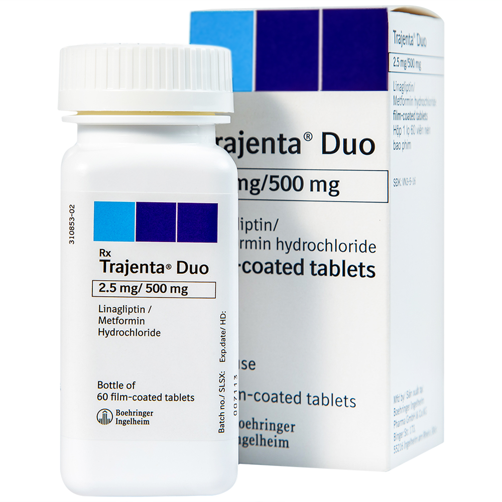 Hình ảnh Thuốc Trajenta Duo 2.5mg/500mg Boehringer điều trị đái tháo đường típ 2 (60 viên)