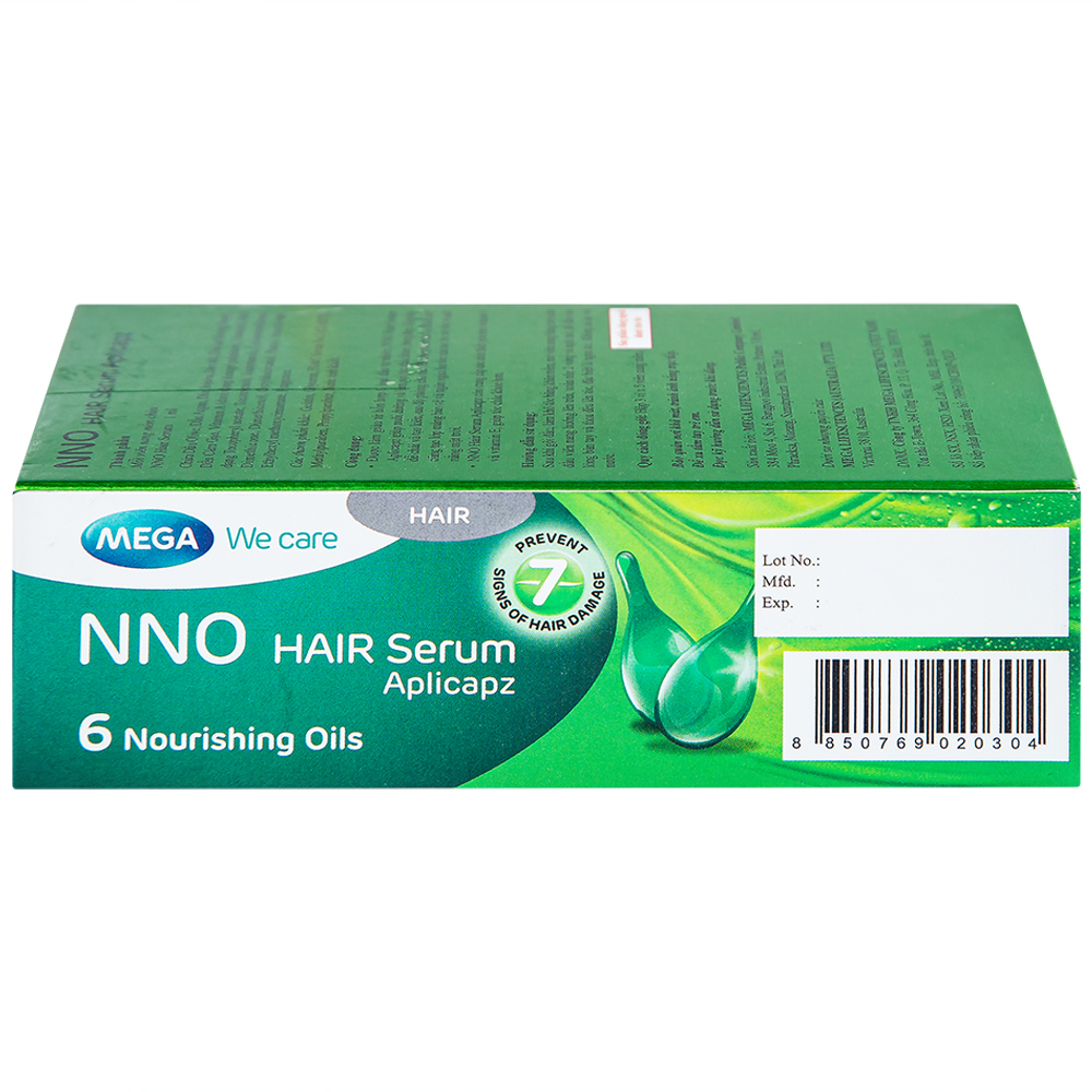 Hình ảnh Dầu dưỡng tóc NNO Hair Serum Aplicapz MEGA We care không gây nhờn dính (3 vỉ x 5 viên)