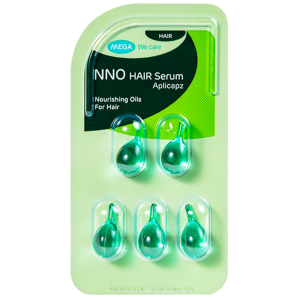 Hình ảnh Dầu dưỡng tóc NNO Hair Serum Aplicapz MEGA We care không gây nhờn dính (3 vỉ x 5 viên)