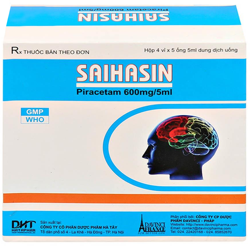 Hình ảnh Thuốc Saihasin 600mg/5ml Hataphar điều trị và hỗ trợ phục hồi hệ thống thần kinh (4 vỉ x 5 ống)