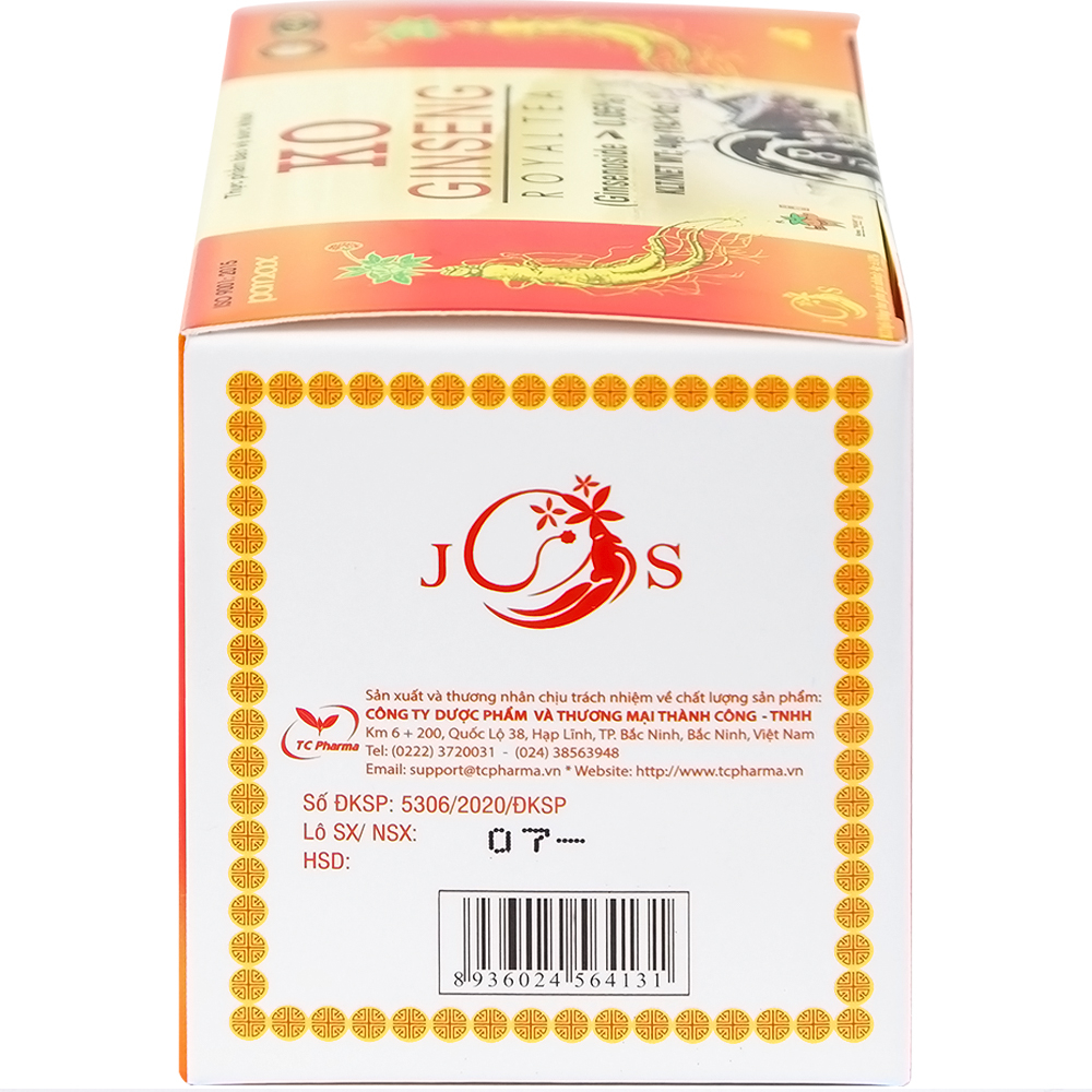 Hình ảnh Trà nhân sâm KO Ginseng Royal Tea tăng cường sức khỏe, nâng cao sức đề kháng (10 hộp lẻ x 10 gói x 400g)