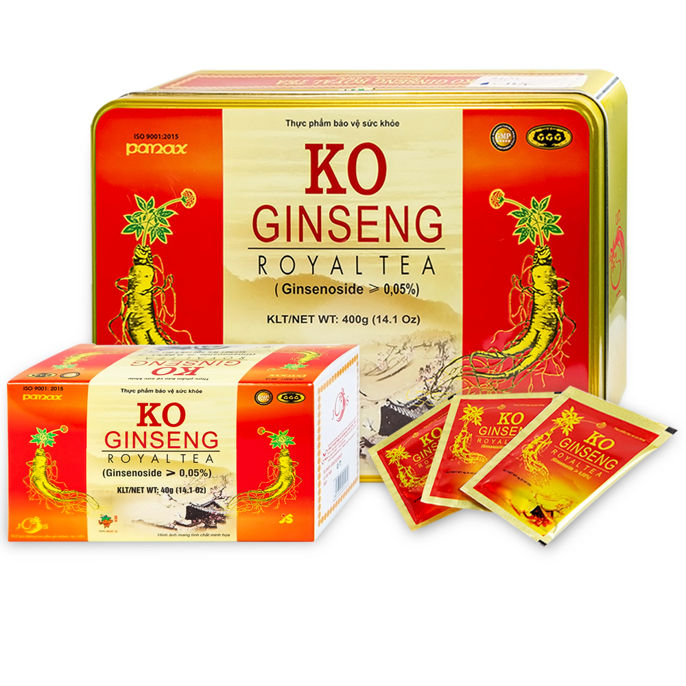 Hình ảnh Trà nhân sâm KO Ginseng Royal Tea tăng cường sức khỏe, nâng cao sức đề kháng (10 hộp lẻ x 10 gói x 400g)