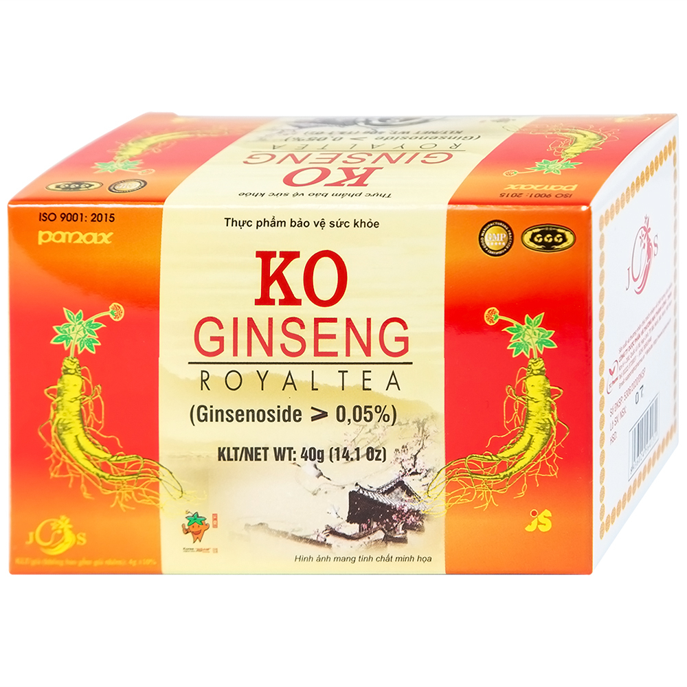 Hình ảnh Trà nhân sâm KO Ginseng Royal Tea tăng cường sức khỏe, nâng cao sức đề kháng (10 hộp lẻ x 10 gói x 400g)