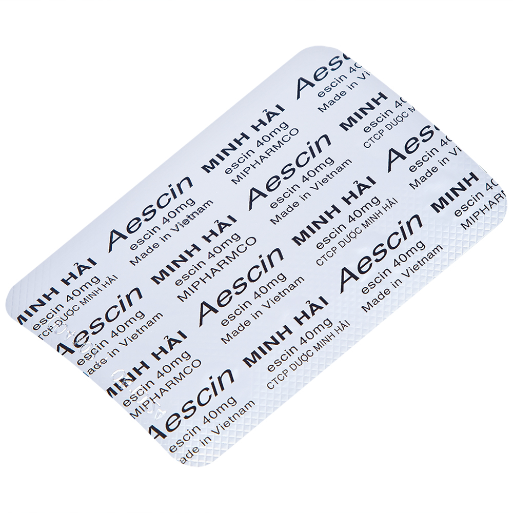 Hình ảnh Viên nén Aescin 40mg Minh Hải điều trị thiểu năng tĩnh mạch, tụ máu (3 vỉ x 10 viên)