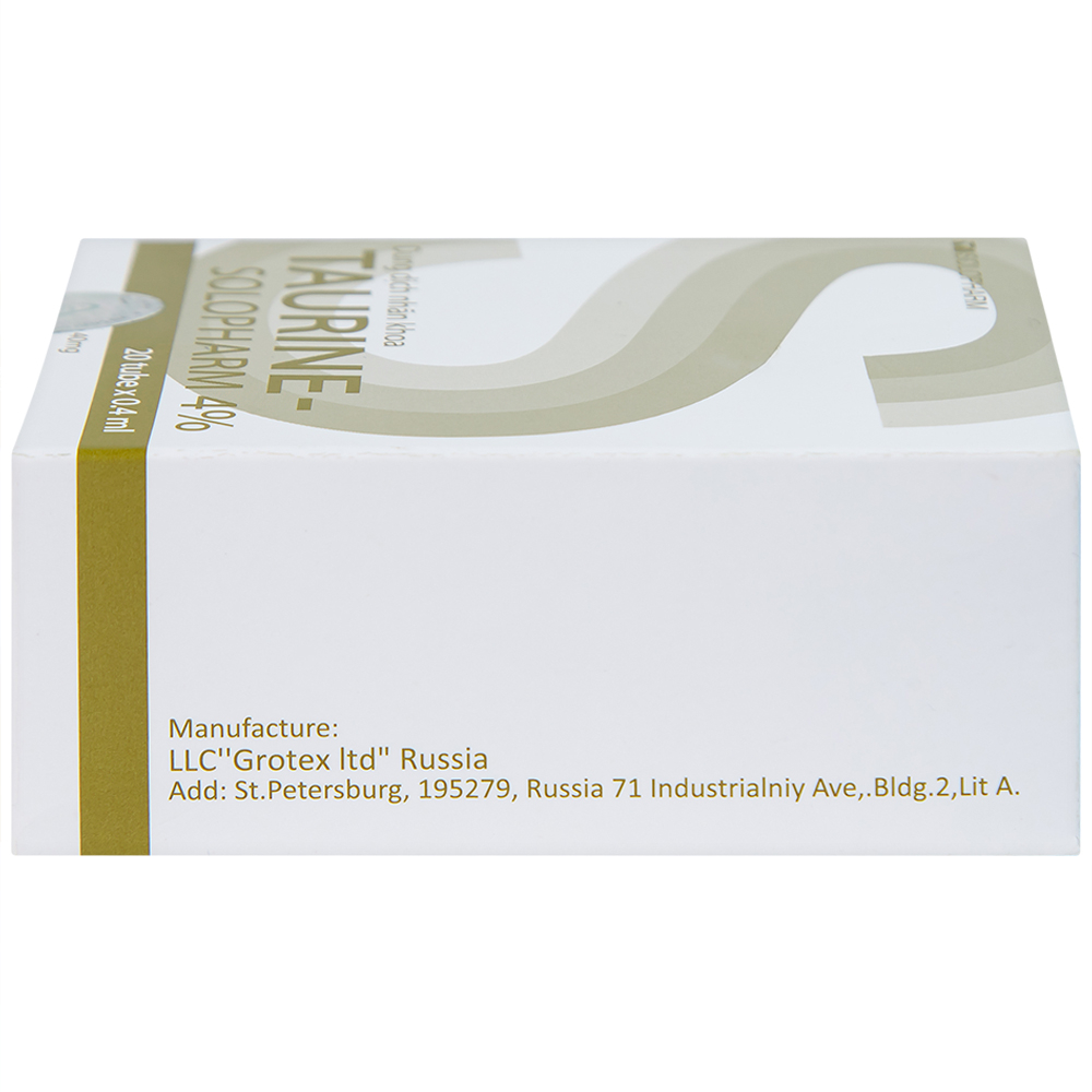 Hình ảnh Dung dịch nhãn khoa Taurine-Solopharm 4% điều trị loạn dưỡng giác mạc, viêm giác mạc (20 tuýp x 0,4ml) 