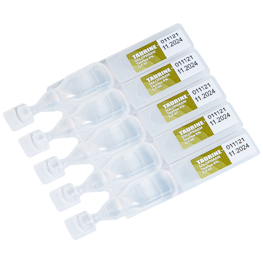 Hình ảnh Dung dịch nhãn khoa Taurine-Solopharm 4% điều trị loạn dưỡng giác mạc, viêm giác mạc (20 tuýp x 0,4ml) 