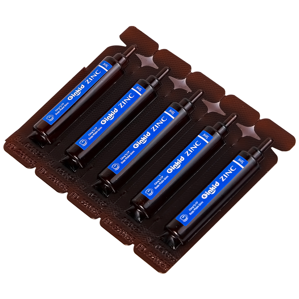 Hình ảnh Siro Ginkid ZinC bổ sung kẽm, hỗ trợ tăng sức đề kháng (4 vỉ x 5 ống x 5ml)