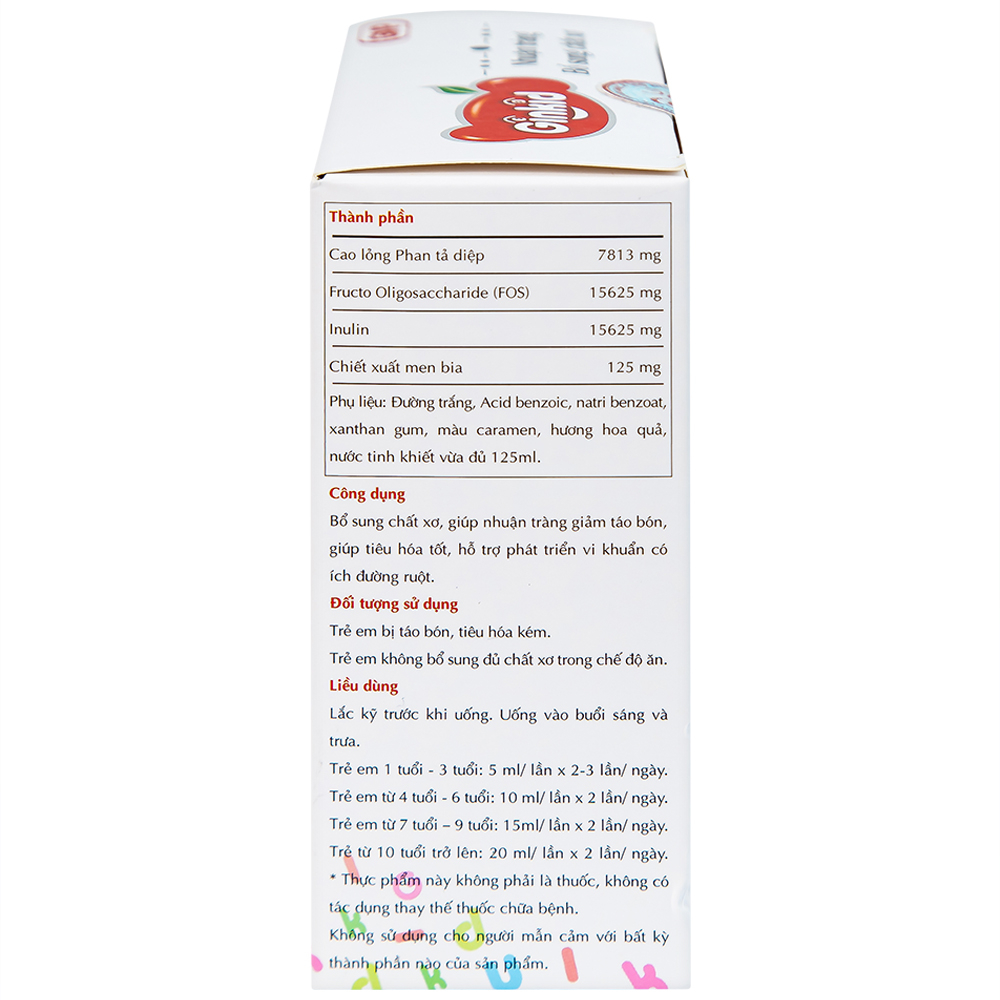 Hình ảnh Siro Ginkid GINIC nhuận tràng, bổ sung chất xơ (3 vỉ x 5 ống x 10ml)