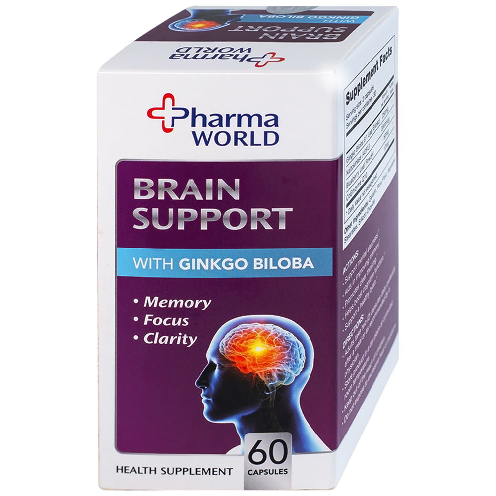 Hình ảnh Viên uống Brain Support Pharma World hỗ trợ sức khỏe cho não (60 viên)