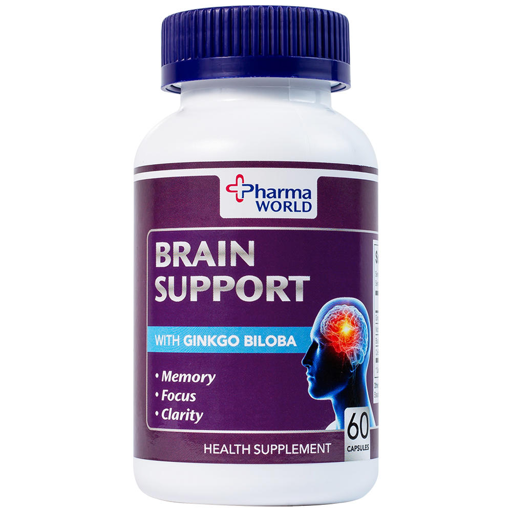 Hình ảnh Viên uống Brain Support Pharma World hỗ trợ sức khỏe cho não (60 viên)