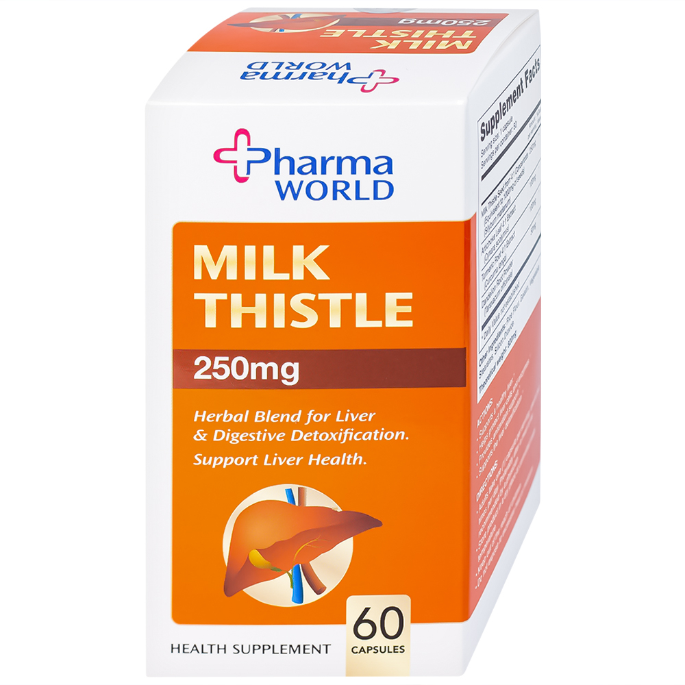 Hình ảnh Viên uống Milk Thistle Pharma World hỗ trợ chống oxy hóa, giải độc gan (60 viên)