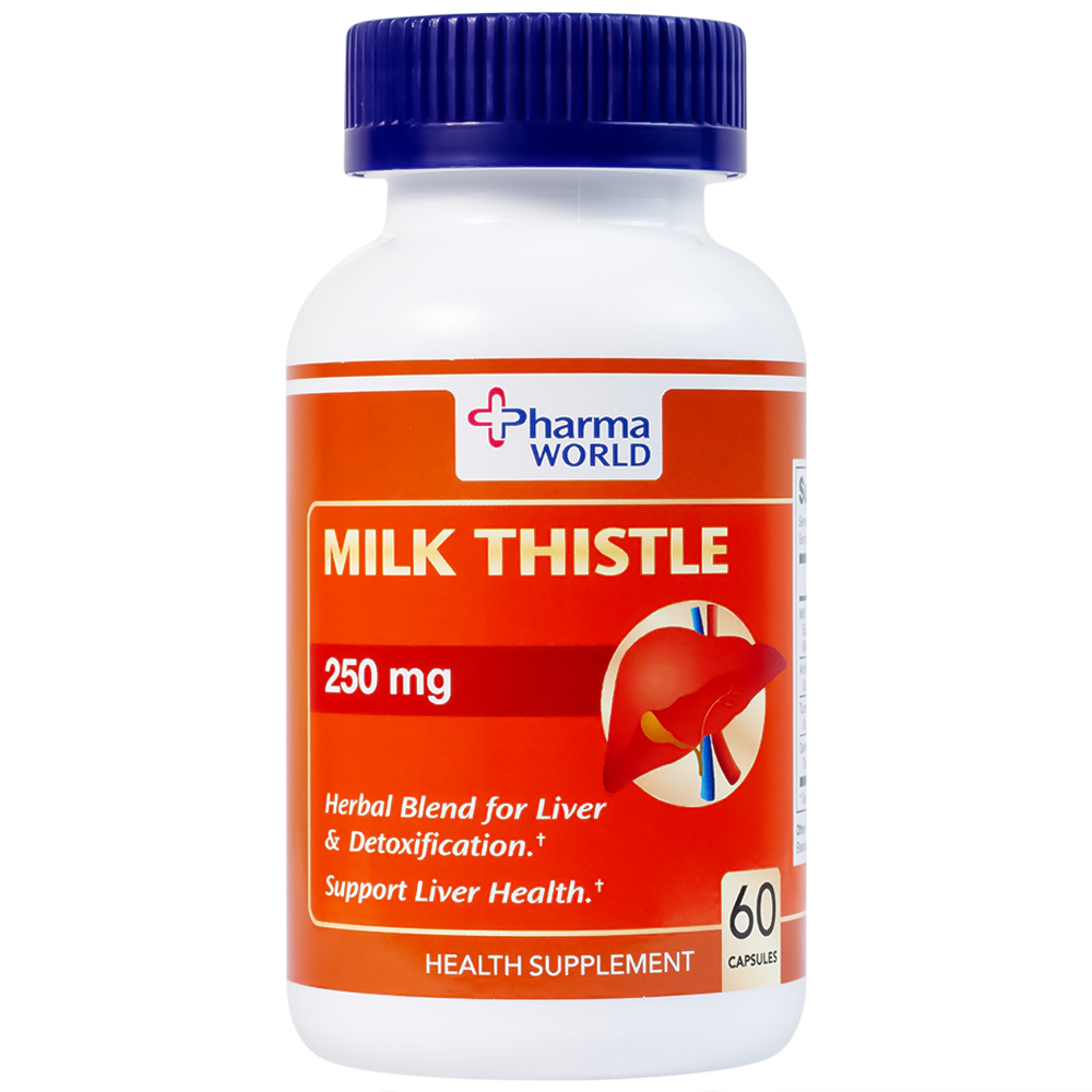 Hình ảnh Viên uống Milk Thistle Pharma World hỗ trợ chống oxy hóa, giải độc gan (60 viên)