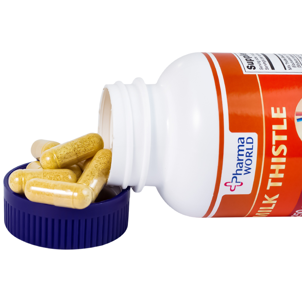 Hình ảnh Viên uống Milk Thistle Pharma World hỗ trợ chống oxy hóa, giải độc gan (60 viên)