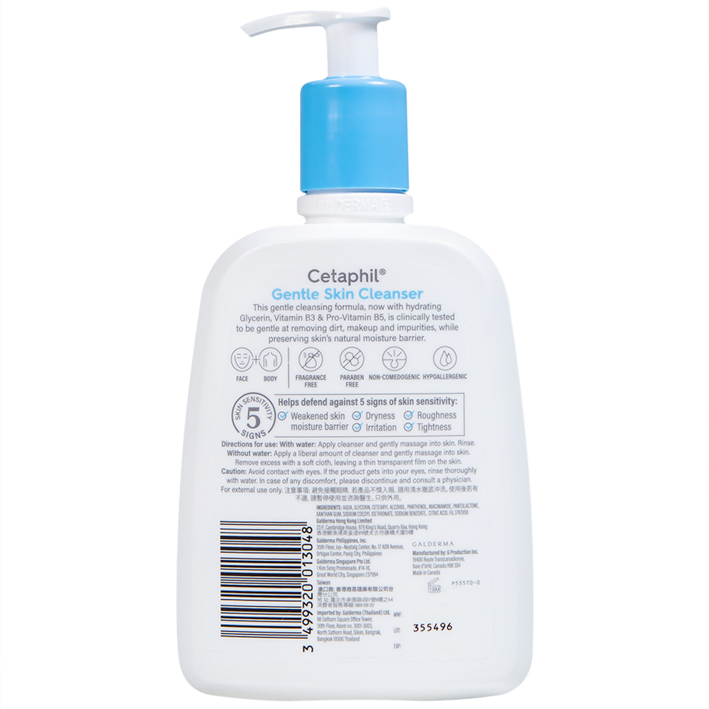 Hình ảnh Sữa rửa mặt dịu nhẹ Cetaphil Gentle Skin Cleanser cung cấp độ ẩm cho da (500ml)