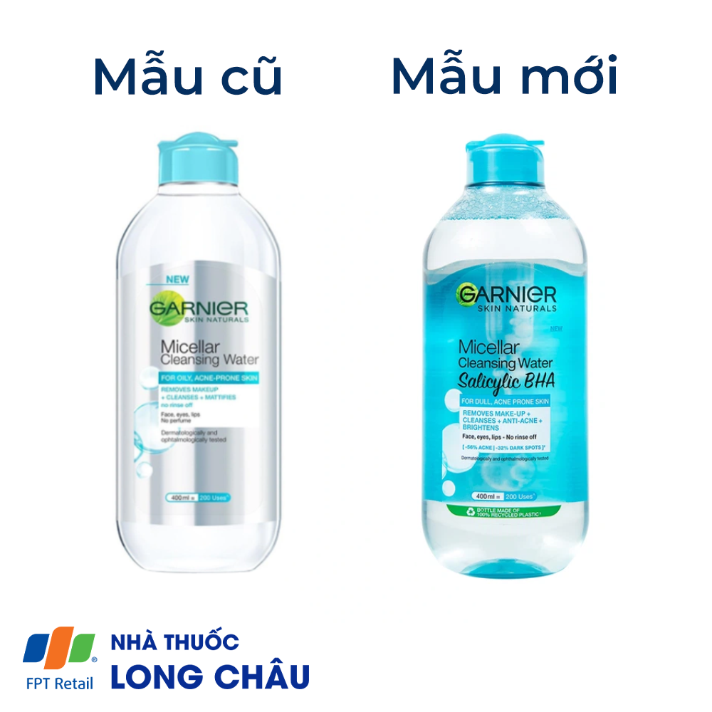 Hình ảnh Nước tẩy trang Garnier Skin Naturals Micellar Cleansing Water Salicylic BHA dành cho da dầu và mụn (400ml)