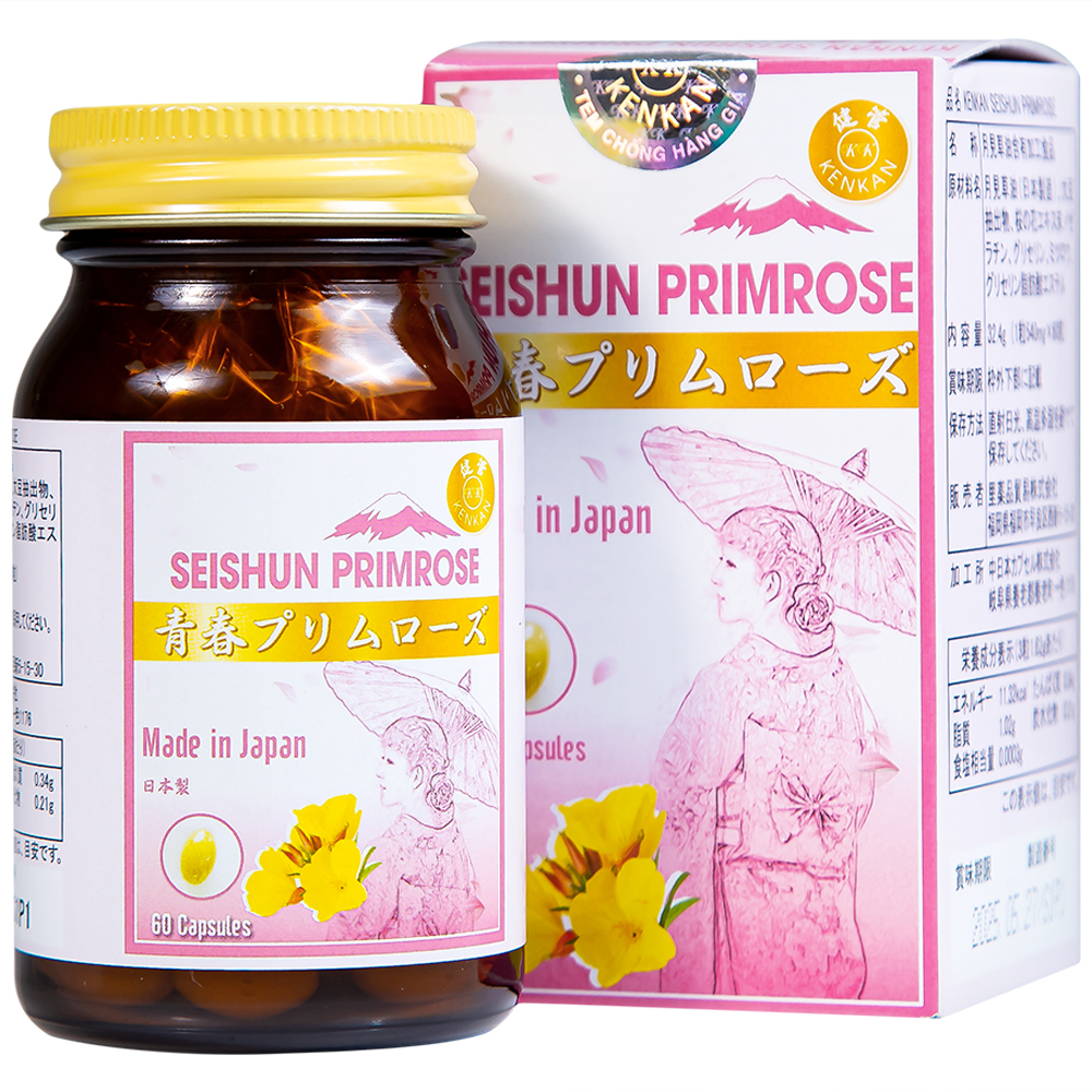 Hình ảnh Viên uống Kenkan Seishun Primrose cải thiện các triệu chứng của phụ nữ tiền mãn kinh (60 viên)