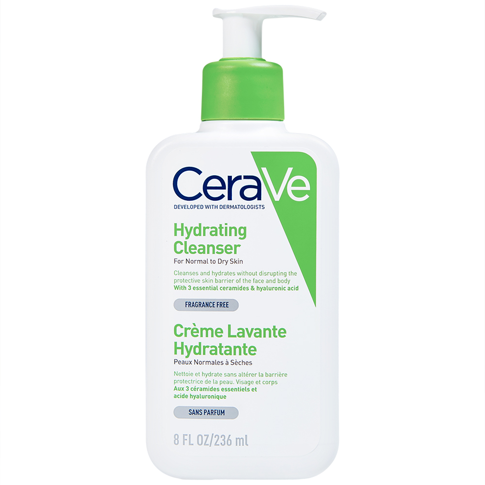Hình ảnh Sữa rửa mặt Cerave Hydrating Cleanser giúp làm sạch sâu dành cho da thường, da khô (236ml)