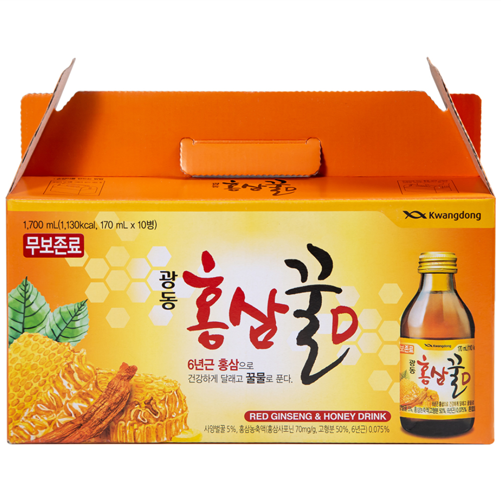 Hình ảnh Nước Hồng Sâm Mật Ong Kwangdong 170ml hỗ trợ tăng cường sức đề kháng (10 chai)